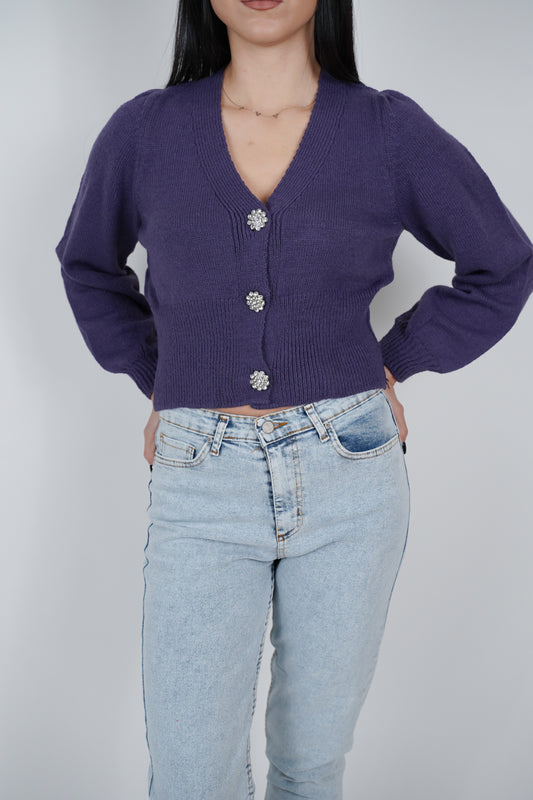 Cardigan dark purple